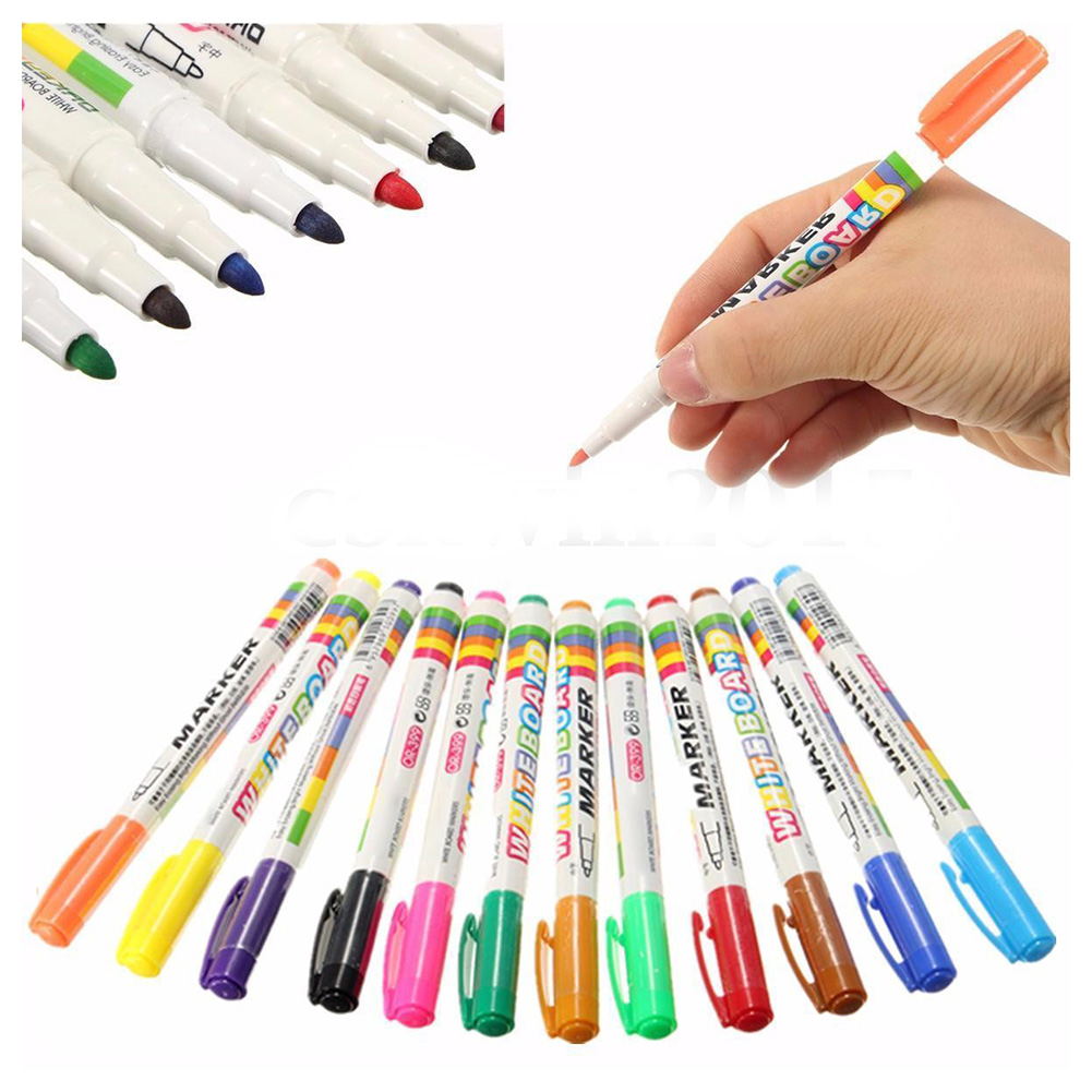 5 Pcs Van 12 Kleuren White Board Marker Pen White Board Kinderen Briefpapier Droog Uitwisbare Pen