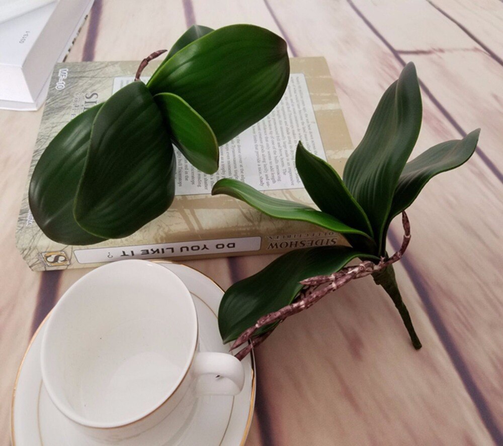 1pcs Real touch phalaenopsis leaf artificial plant leaf decorative flowers auxiliary material flower decoration