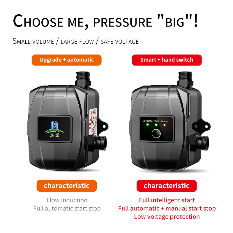 Upgraded Automatic Booster Pump 150W 24V Brushless Water Pump Home Shower Water Heater Added Water Pressure Silent Pump