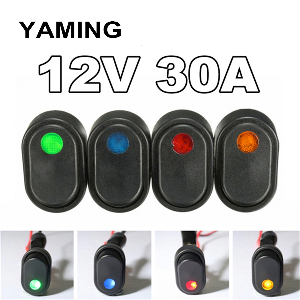 12v 30a led-lys diy vippebryter spst på / av for bilmodifisering lastebil van båt trykknapp 3 pins svart