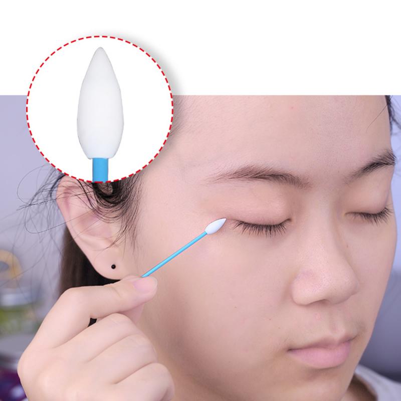 4/2pz tamponi di cotone riutilizzabili pulizia dell'orecchio bastoncini di silicone tamponi di trucco a doppia testa bastoncini strumenti di trucco flessibili morbidi