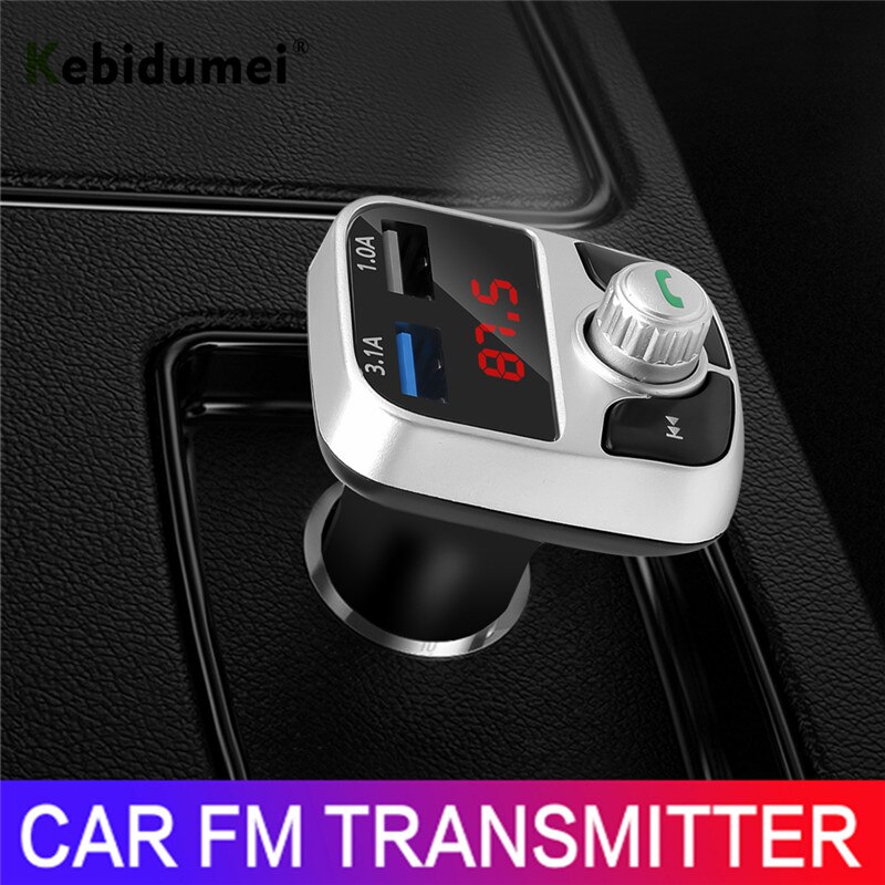 Bluetooth FM Transmitter Car Kit Dual USB Aux Modulator Handsfree Car MP3 Player 3.1A Car Charge Adapter U disk TF music play