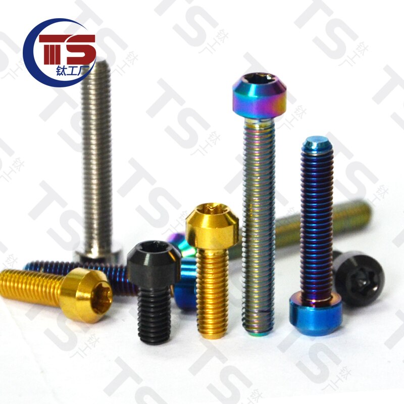 TS Titanium Alloy TORX Head Bolts Screw M5X65mm Allen Key Hex Screw for Bicycle Motorcycle Fastener（1pc）