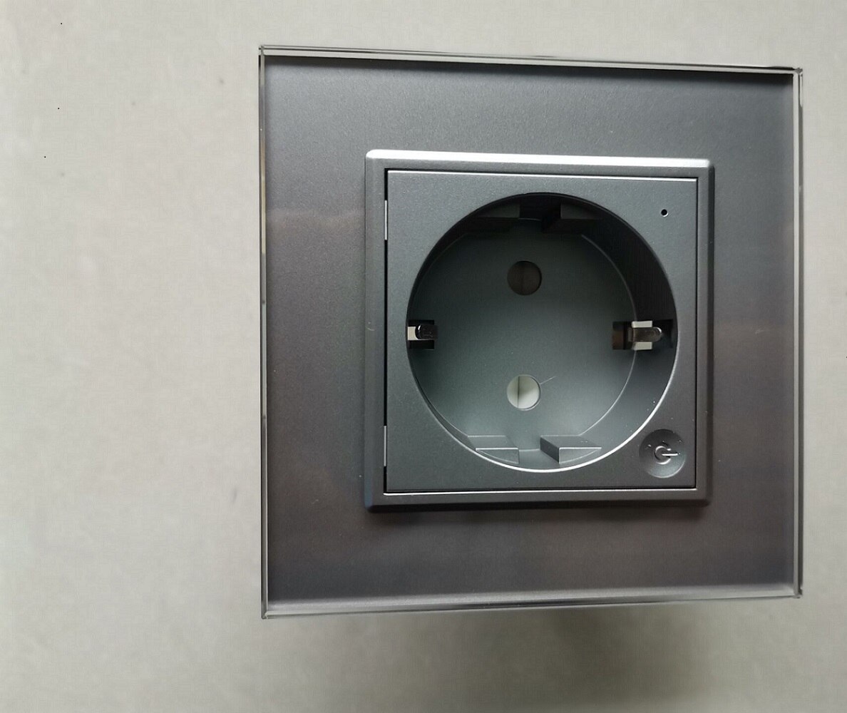 Livolo eu standaard slimme wifi-stopcontact, kristalglaspaneel , 16a stopcontacten, wifi-app, aleax, google home, geen logo: Default Title