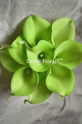 Calla Lilies Natural Real Touch Flowers Picasso Purple White Calla Lily For Wedding Bouquets Centerpieces: light green