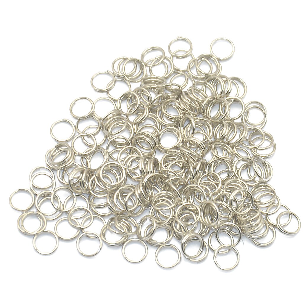 200 Pack Metal Split Rings Double Loop Jump Ring Diameter 6/8mm for Jewelry Making Key Rings Bag Charms Findings: 6mm silver