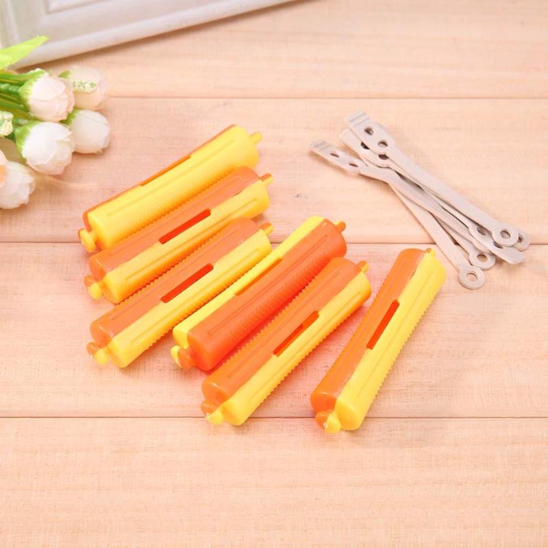 6 uds barras de rodillo de pelo para salón de permanente fría palos banda de goma para peinado de cabello rizador de onda pequeña herramienta de peluquería varillas de Color al azar