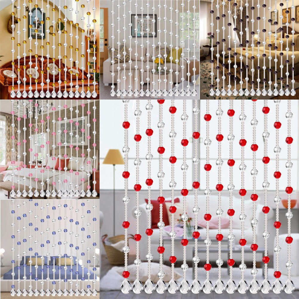 Crystal Glass Bead Curtain Luxury Living Room Bedroom Window Door Wedding Decor crystal glass bead curtain/#