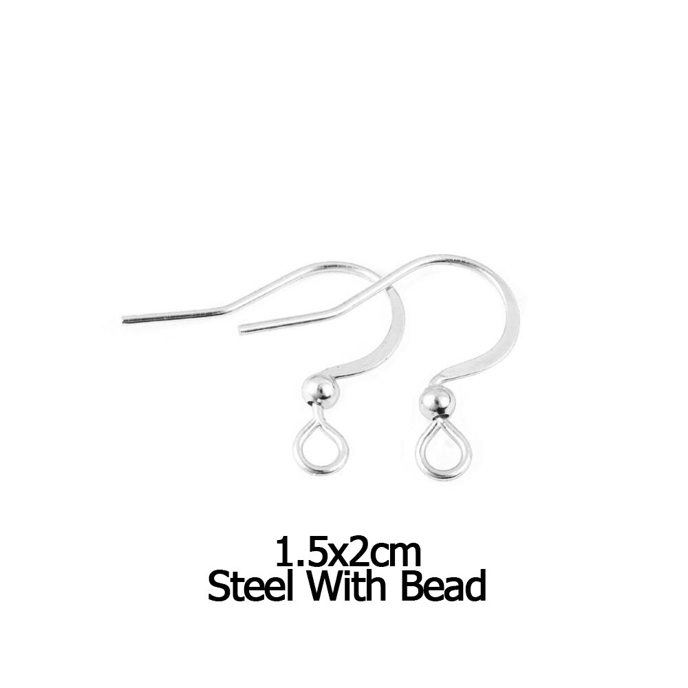 100pcs/lot Stainless Steel Gold/Silver Color Earring Hooks French Ear Wires for DIY Earrings Jewelry Making Findings: Steel With Bead