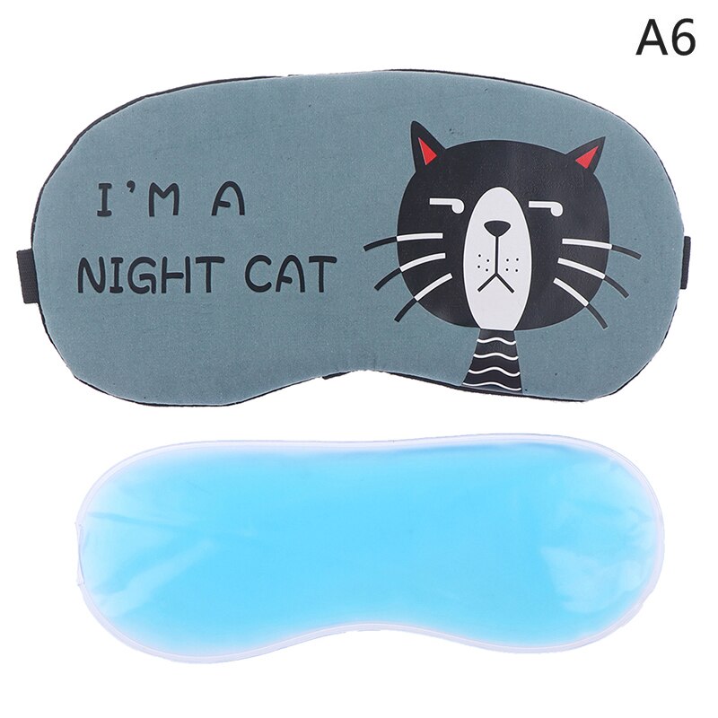 1 Set Cartoon Leuke Slapen Oogmasker Zacht Gewatteerde Slaap Reizen Shade Cover Met Ijs Kompres Gel: A6