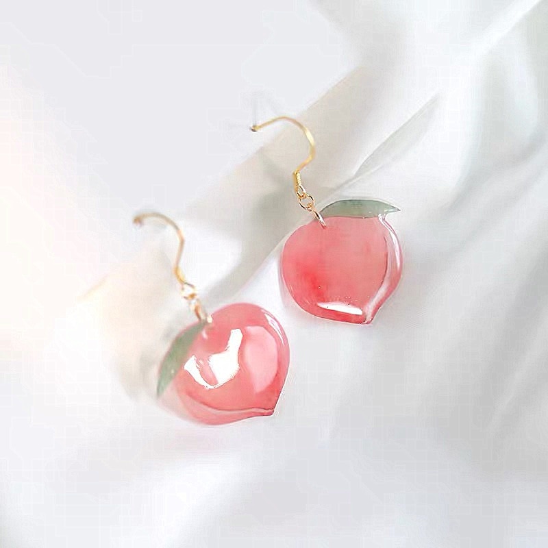 Earrings for Women Cute Sweet Jewelry Oorbellen Korean Acrylic Trendy Pink Peach Earring