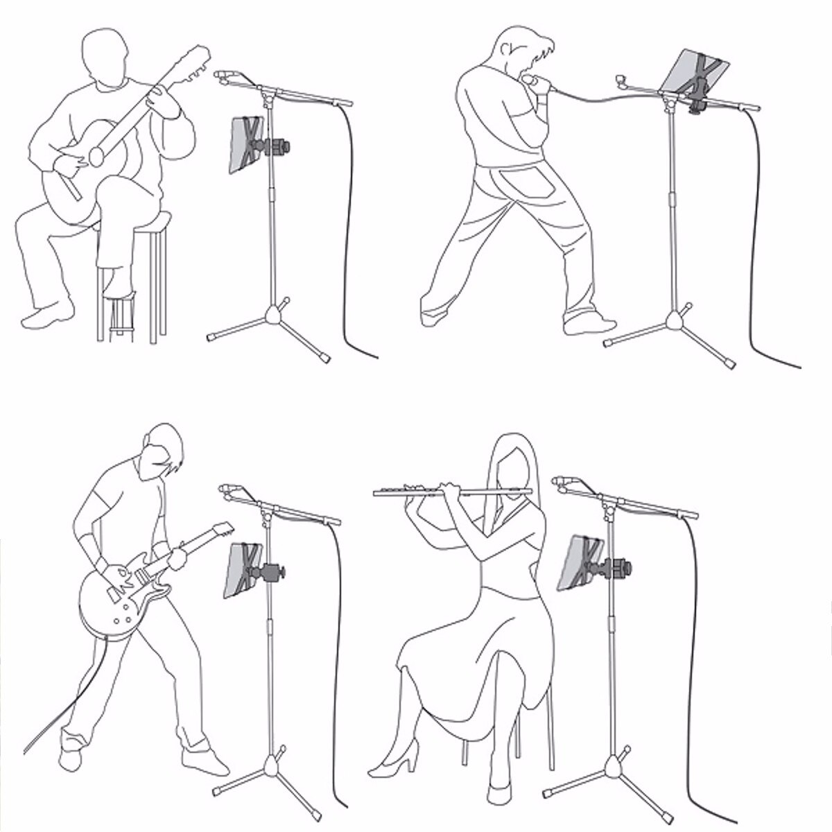 Adjustable Bicycle tablet stand Music Microphone Mount Motorcycle Bike Holder Mount Universal For 7 to 10 inch Tablet For iPad