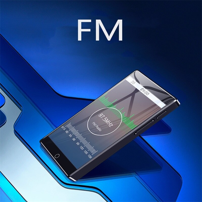MP4 Player Bluetooth5.0 Built-in Speaker with 4.0 inch Large HD Full Touch Screen Lossless HIFI Music Player Supports FM, Record