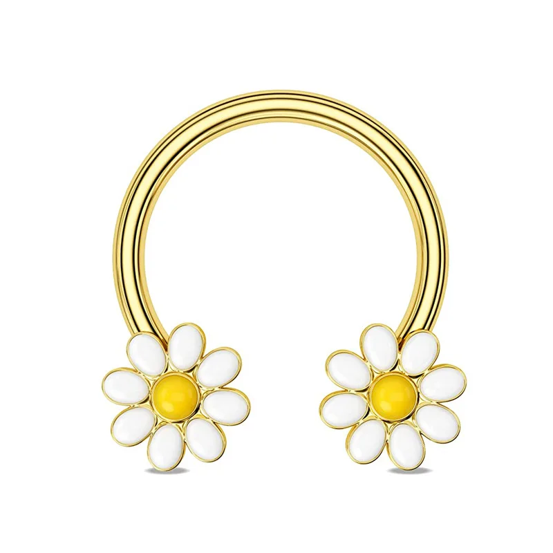 Anello al naso a farfalla 16G Anello per setto per gatto con perla Anello per setto a pipistrello per api Orecchino a elica con farfalla blu Anello al naso in acciaio inossidabile: Pistola nera placcata