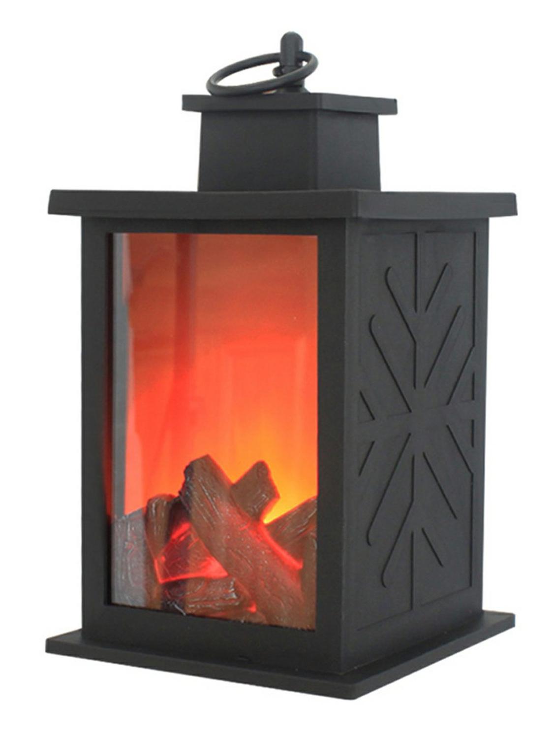 LED Flame Night Light Fireplace Light Lamps Lantern For Home Decoration Courtyard Living Room Outdoor Lighting