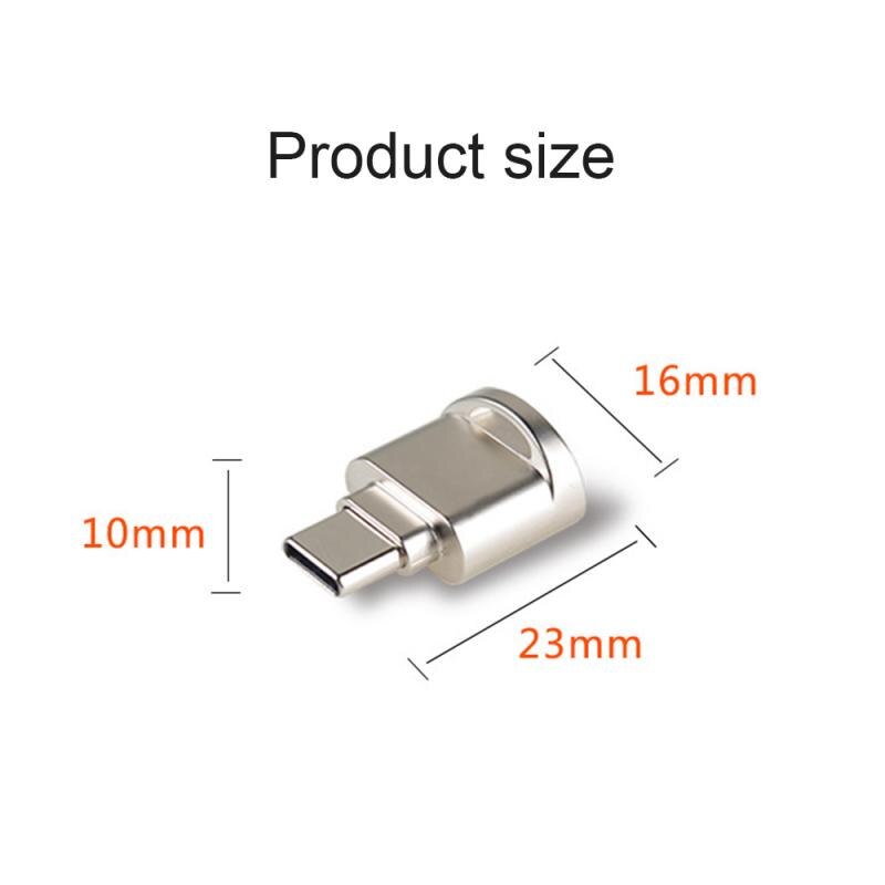 Mini adaptador Otg, lector de tarjetas tipo c, dispositivo de interfaz, hebilla colgante, , expansión de memoria de teléfono, carcasa de Metal, tarjeta Tf,