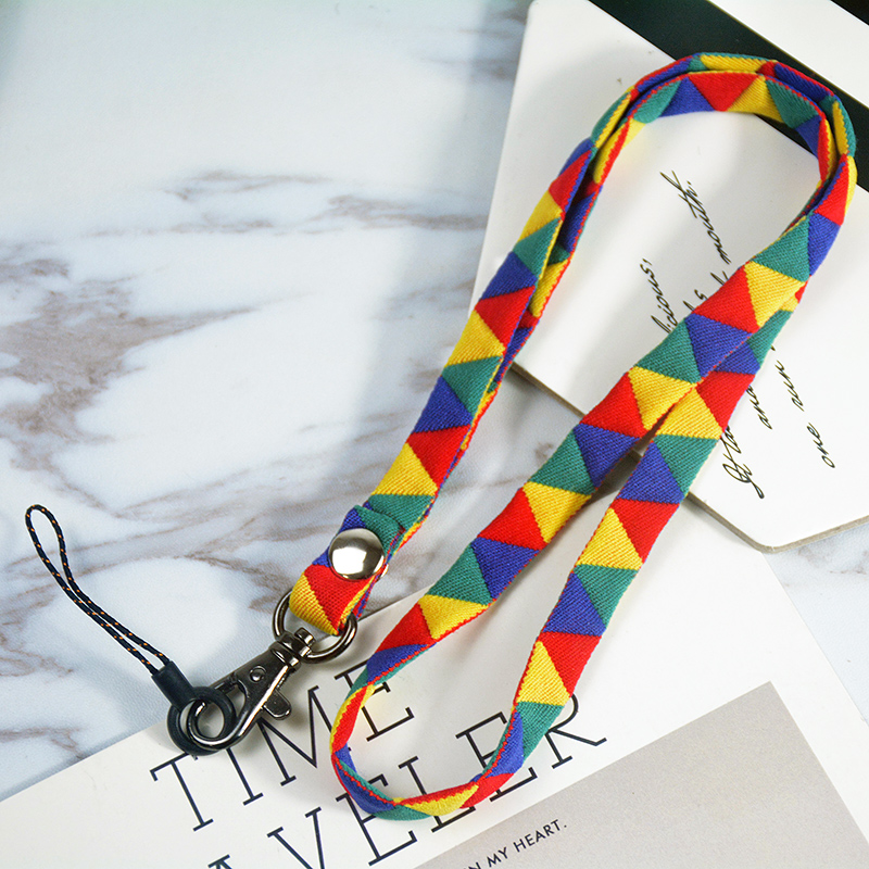 Colorful lanyard for mobile phone elastic rope Lanyard-Keys Tie Strap Phone Case Usb Badge Holder Id Card Gym-Mobile: TriangleNeckStraps