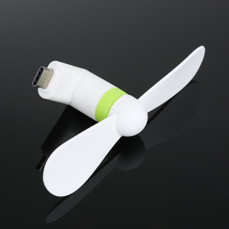 Draagbare Type-C Fan Stille Sterke Wind Mini Fan Voor Telefoon Desktop Laptop Type C Fan Voor Xiaomi Huawei sumsung Telefoon Accessoires: WHITE