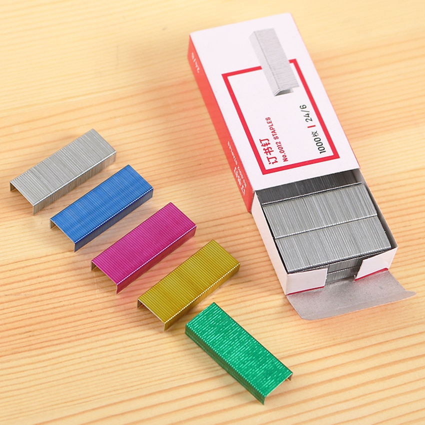 Universal- 24/6 Meißel Punkt Standard Bunte Heftklammern, 3,4 cm Länge, 800/Kasten, papier Buch Bindung Heftklammern Passt Standard Hefter