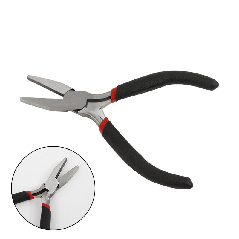 Black handle sharp long needle nose pliers 15cm 1pc stainless steel needle nose pliers jewelry, the hand tool black: 04