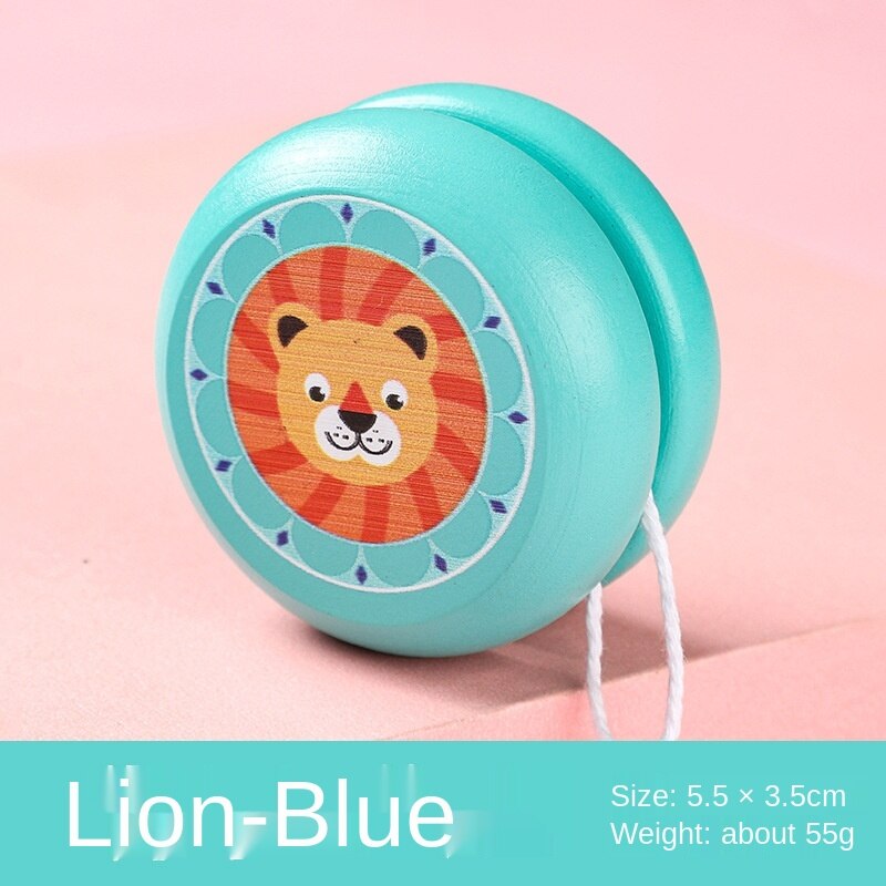 Yoyo de madera de dibujos animados, juguetes nostálgicos, juguetes profesionales de Metal: Lion yo-yo ball