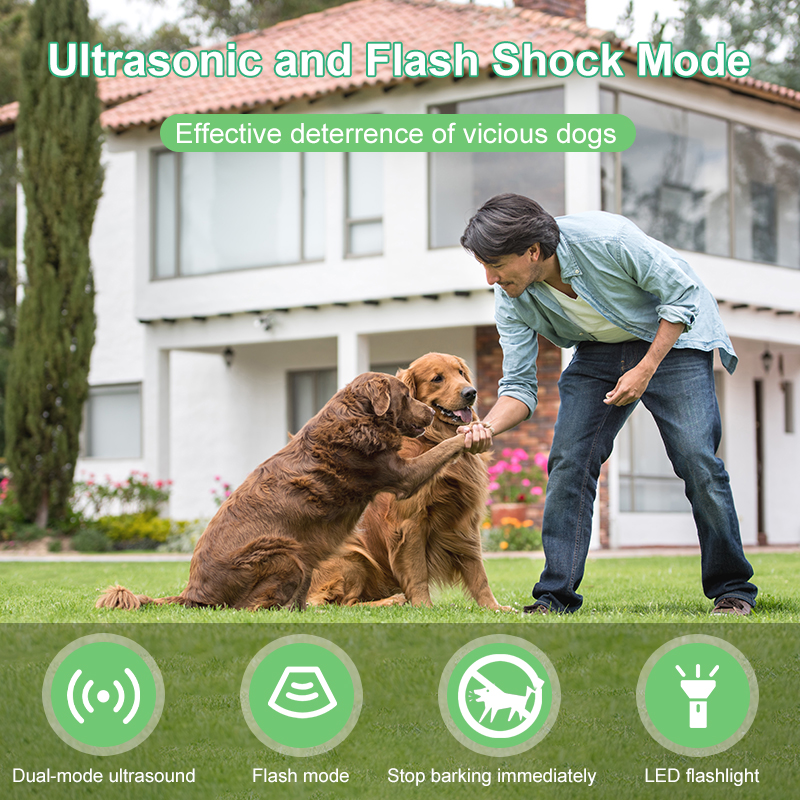 Ultrasonic with screen dog repellent bark deterrent with illumination flashlight pet deterrent tool dog trainer