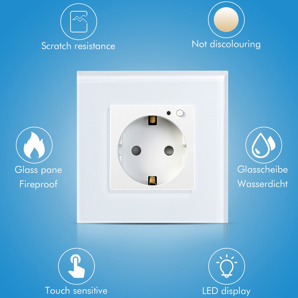 Smart Wall Socket EU Wifi Plug Power Socket Wireless Remote Control Electrical Plug Outlet Timing Function Work With Tuya Alexa