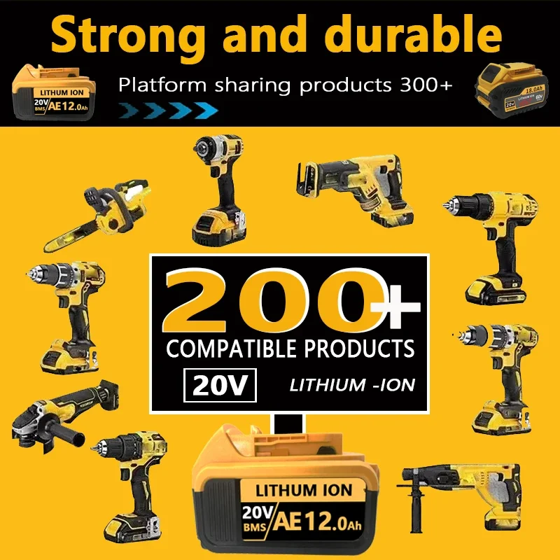 Para Dewalt original 20V 18V,12.0AH, DCB115, cargador de batería DCB118, carga rápida, batería de litio, batería de herramientas