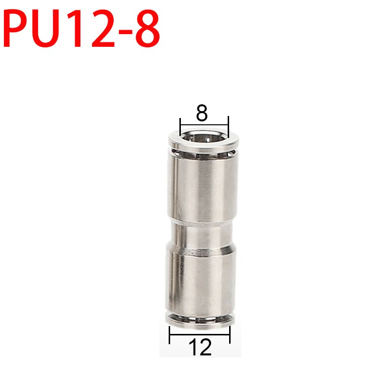 PU PG brass metal pneumatic quick coupling straight through 4 6 8 10 12mm air compressor hose high pressure connector: PG12-8