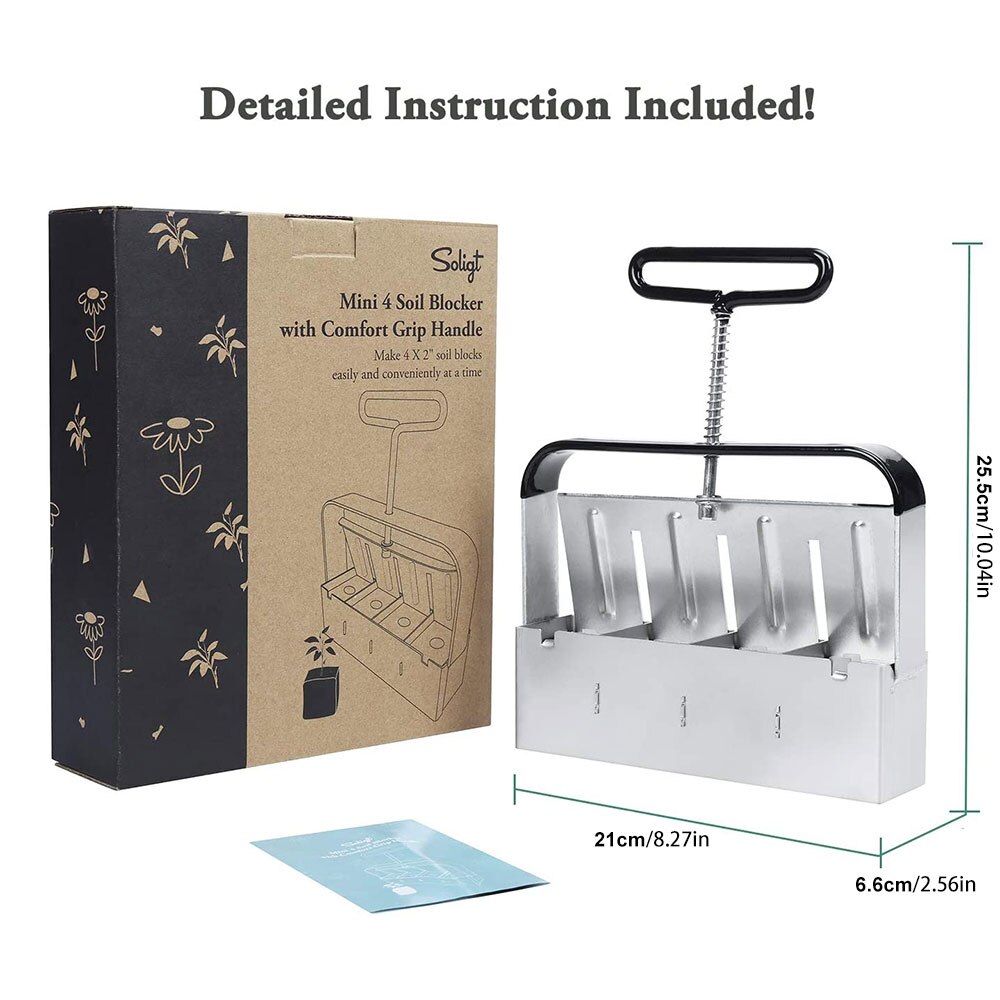 Manual Square Soil Blocker 2-Inch Soil Block Maker with Handle for Garden Tool-minimize The Damage To The Fragile Root System