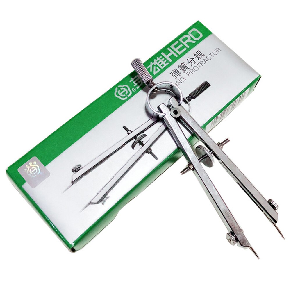 Practical Bow Divider Spring Compasses Multifunction Leather Printing Protractior Compasses Drawing Tool for Engineering