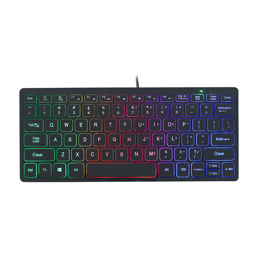 Chocolade Ultra-Dunne Glow Backlight Bedrade Toetsenborden Mini Kleine Laptop Externe Usb 2.0 78 Toetsen Toetsenbord Voor Pc Laptop Gaming