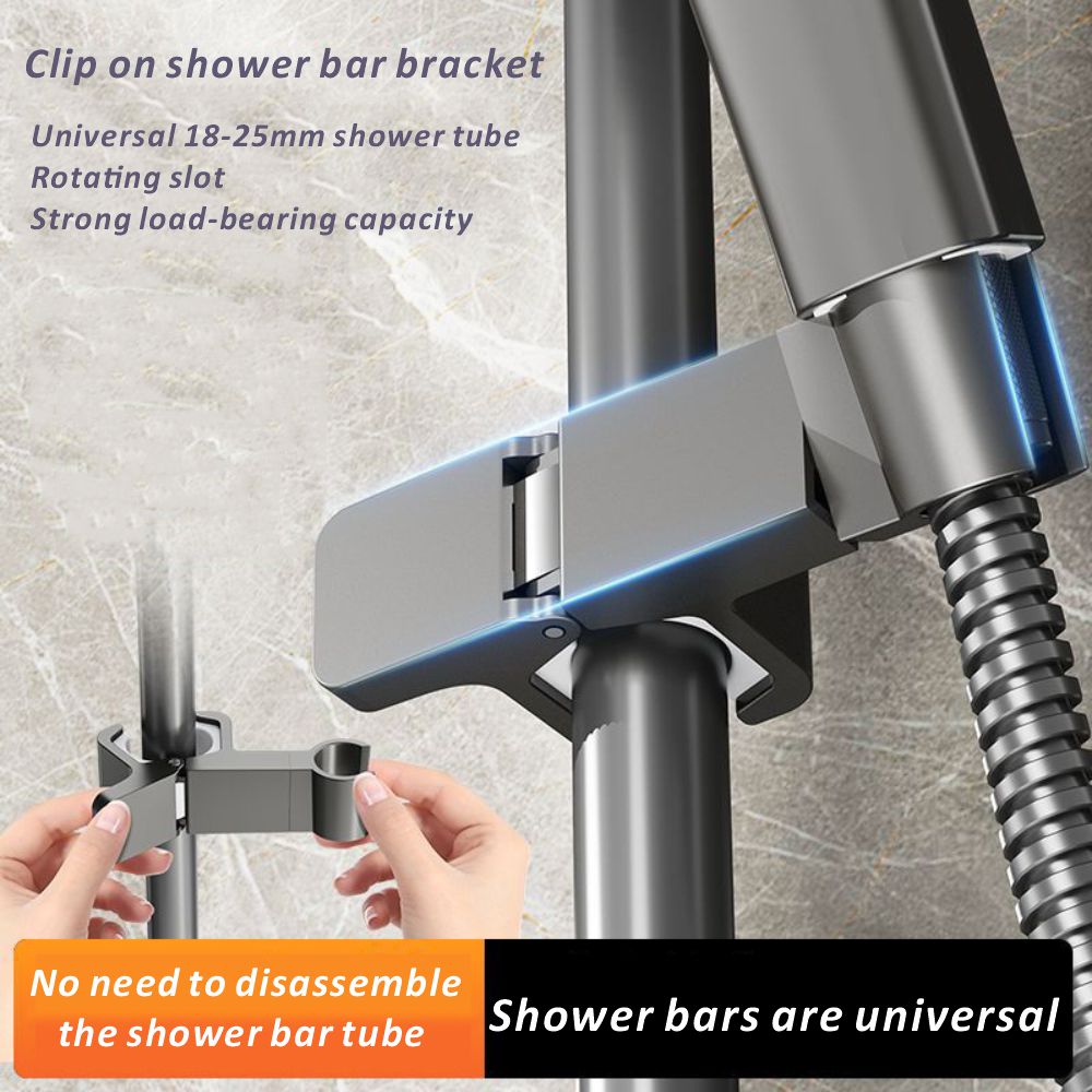 1pc Universal Shower Head Holder Adjustable 18~25mm ABS Chrome Shower Rail Holder Bathroom Accessories Shower Mounting Brackets
