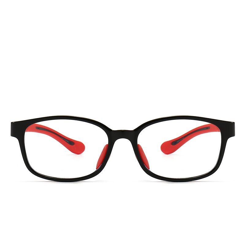 Kids Glasses Blue Light Glasses Boy Girls Adjustable Colorful Children Computer Optical Frame Eyeglasses Soft Frame UV400: BLACK RED