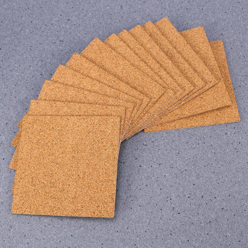 10 stk selvklæbende tykkelse kork coasters firkanter kork måtter kork bagside plader til coasters gør-det-selv-kork håndværksartikler