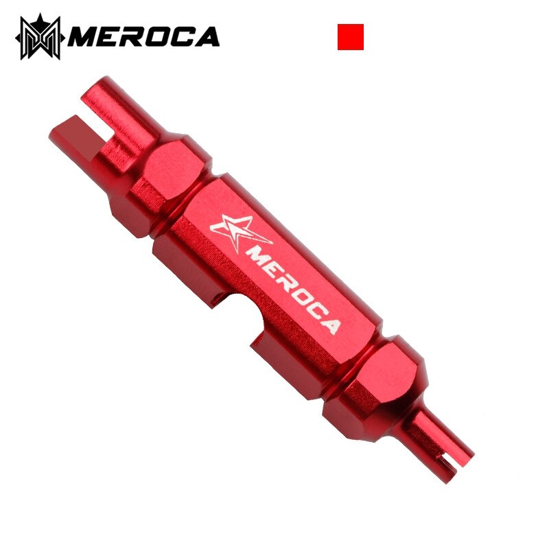 Meroca mtb mountainbike schrader ventilværktøj presta iamok forlængerstang demontering reparationsnøgle: Rød