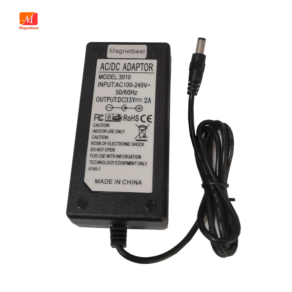 Adaptador de fuente de alimentación de 33 V 2A 2000mA, convertidor DC 33 V Volt 5,5x2,1mm-2,5mm, transformador de Cable de enchufe para UE, EE. UU., AU, Reino Unido