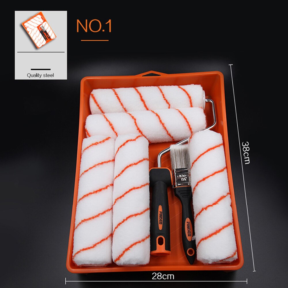 8pcs in 1 set Paint Runner Pro Roller Brush Handle Tool Room Wall Paint Brush Set: Default Title