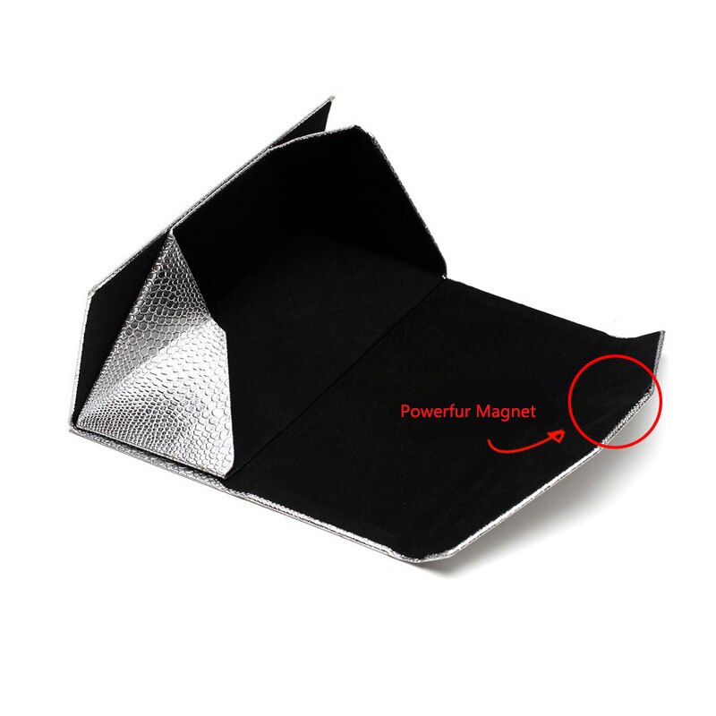 Opvouwbare Zonnebril Geval Vrouwen Spektakel Geval Leesbril Doos Eyewear Driehoek Container Beschermende Covers Zwart Lederen