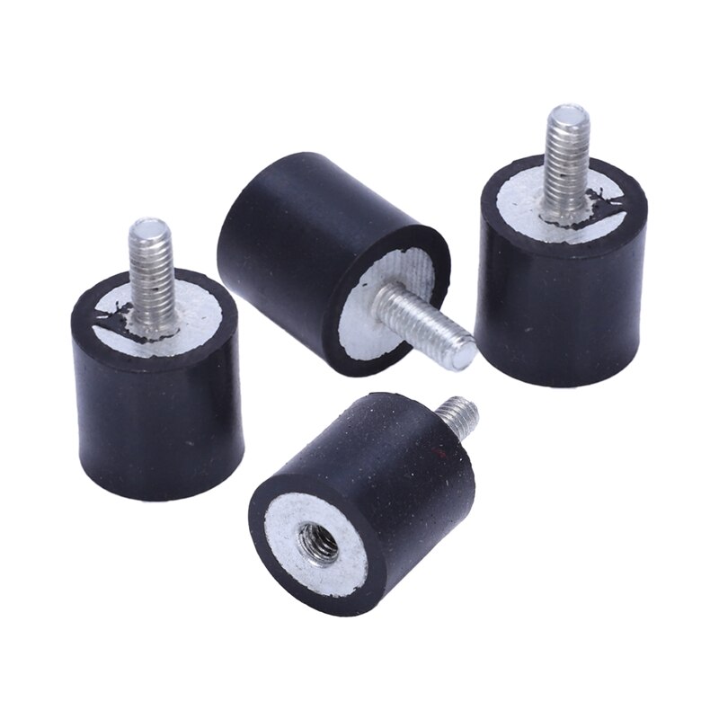 4pcs M4 Outside Inside Anti Vibration Rubber Buffer Insulator Attachment 15mmx15mm