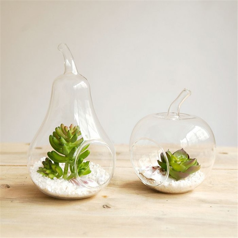 Appel Peer Fruit Planter Tafelblad Vaas Glas Plant Bloem Terrarium Decor Container Hydrocultuur Pot Thuis Bruiloft Decoratie
