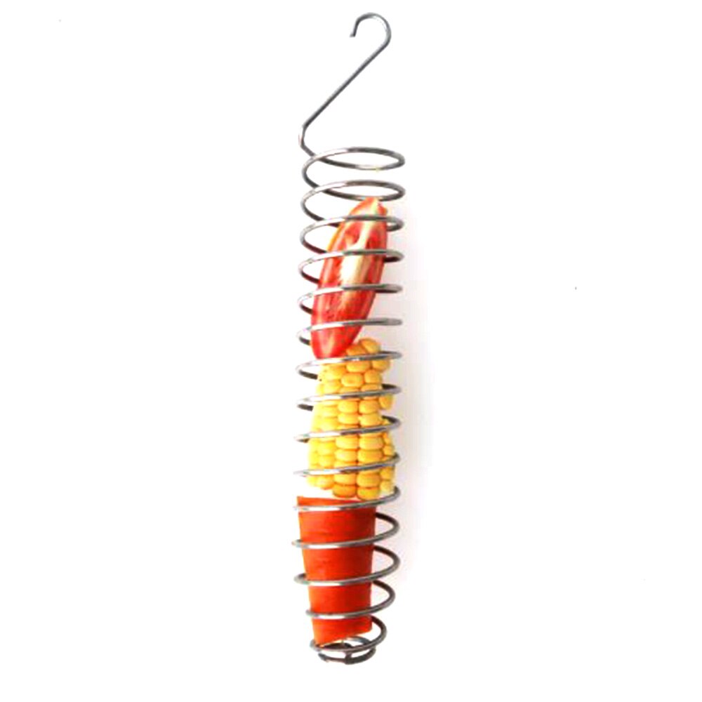 Neue Heiße Edelstahl Vogel Zubringer Papagei essen Korb Putten Obst Gemüse Hirse für Vogel 4.3*26cm