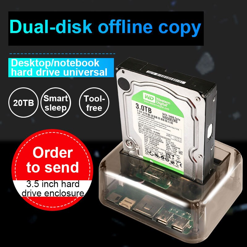 Hard Disk Holder Head SATA Hdd 2.5" 3.5" USB 3.0 IDE/SATA Double Disk Position Multifunctional Hard Disk Drive Base