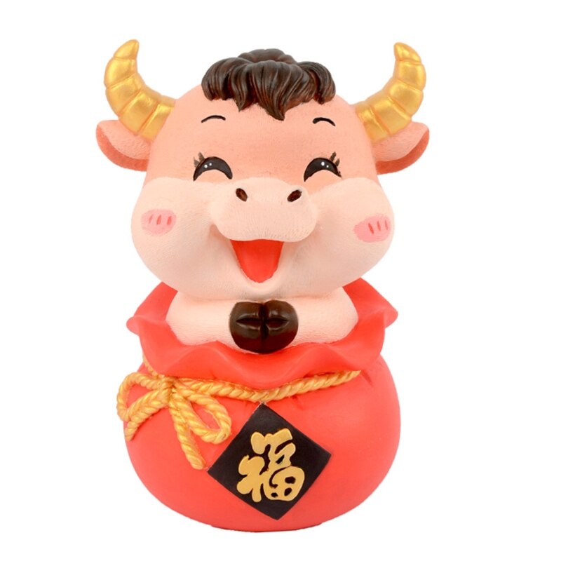 Cow Figurines Year Of Ox Statue DIY Coloring Piggy Bank Ornament