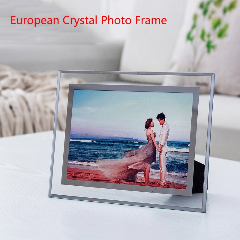 Crystal Glass Frame Table Certificate 6/7/8 inch Photo Frame Album Home Decoration Glass Picture Frame