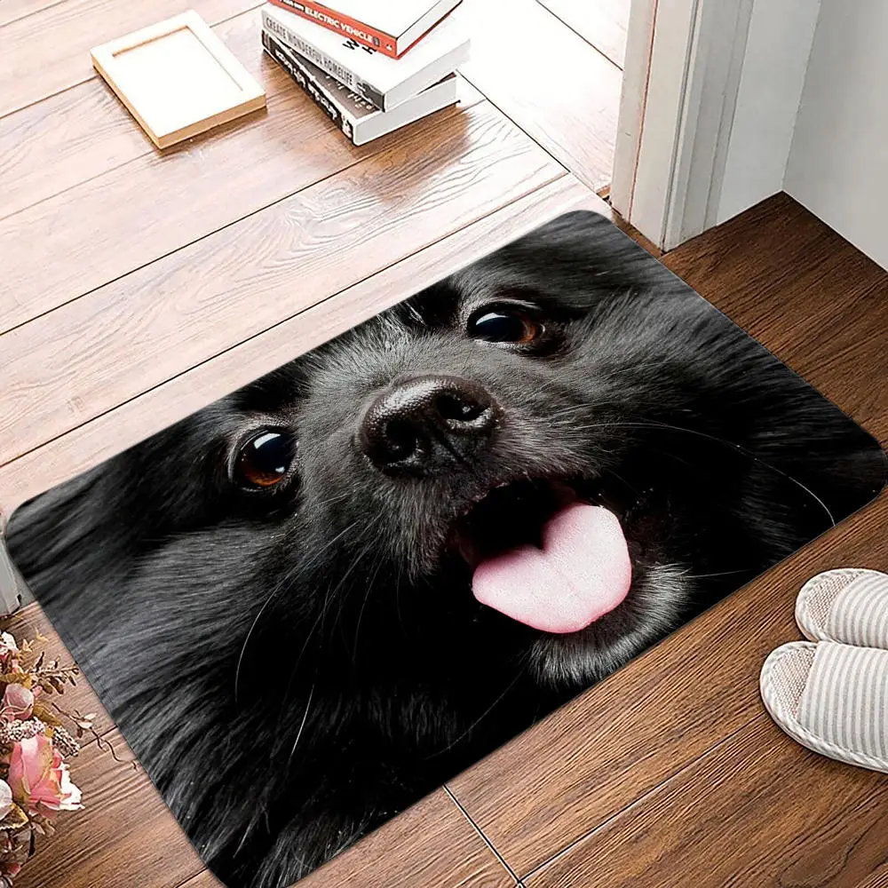 Bedroom Balcony Non-Slip Rug Entrance Door Mat Floor Dog Funny Pug Schnauzer Kitchen Living Room: 1 m2 / Burgundy