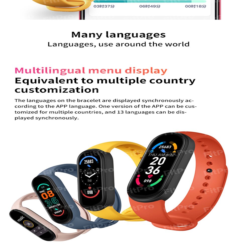 M6 Band 6 Smartband Männer Frauen Armband Fit Uhr Herz Rate Blutdruck Uhr Sport Armband Schrittzähler Smartwatch Androi