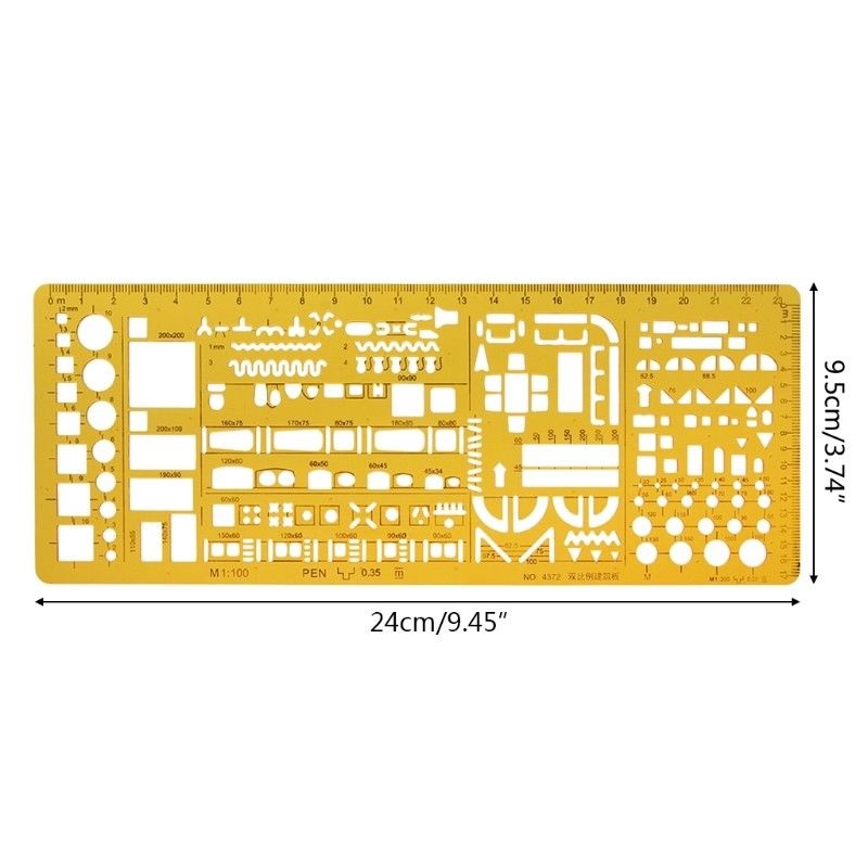 XRHYY Flow Chart Symbol Drafting Template Ruler Stencil Measuring Tool Student School Product Kit Lab&amp;Scientific Supplies: 4372