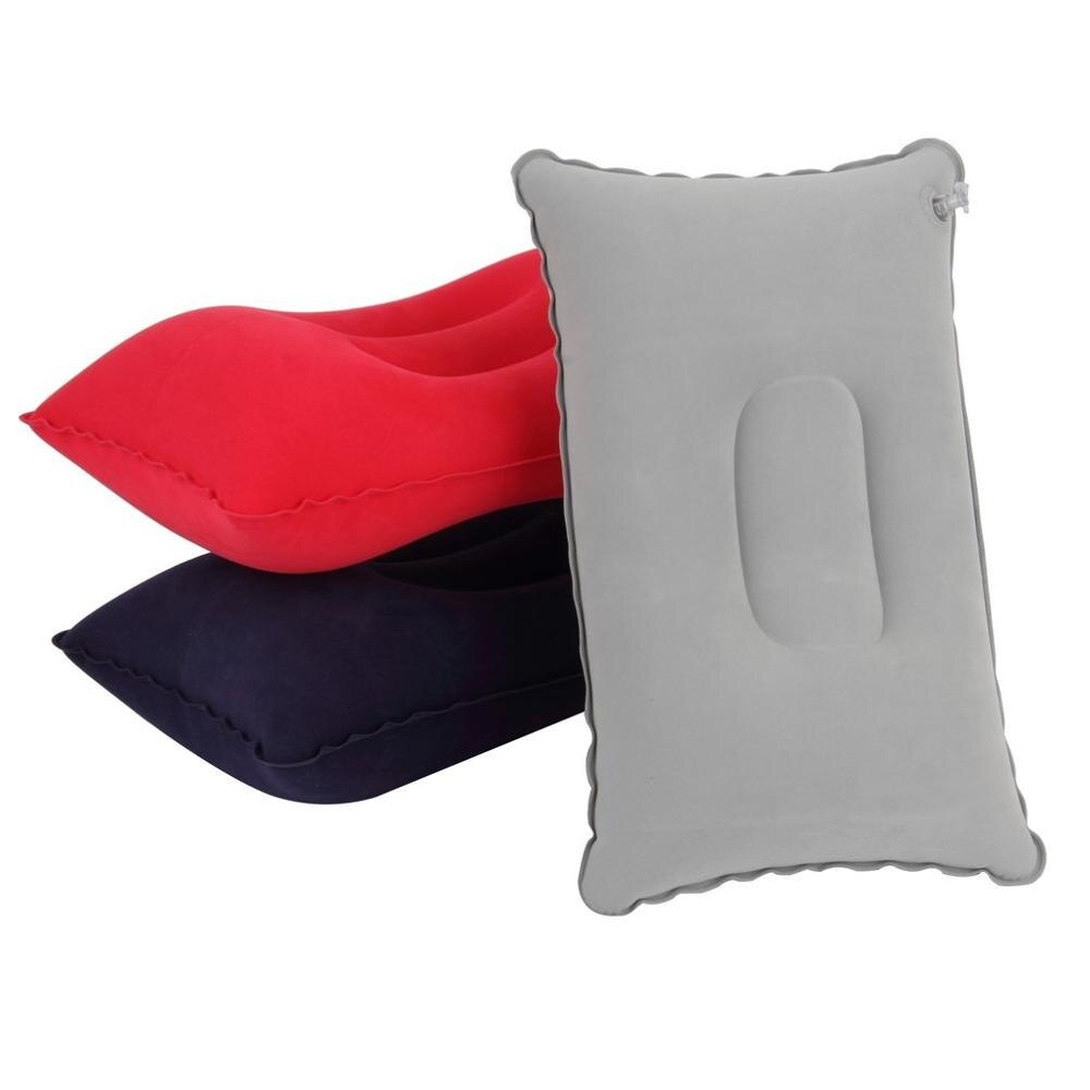 Almohada plegable portátil de viaje al aire libre, cojín inflable de aire, descanso, almohadas cómodas para dormir, accesorios de viaje