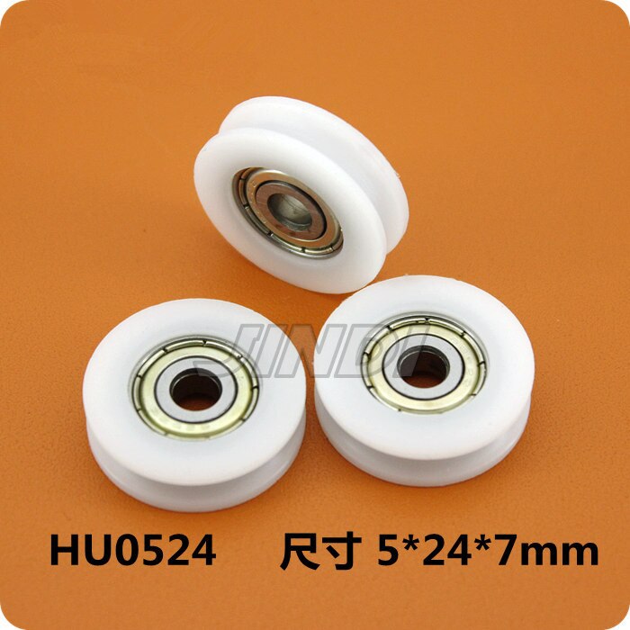 Fixmee 4 Stuks 24Mm Ronde Groef Nylon Katrol Wielen Roller Voor 2Mm Touw W/625ZZ Lager